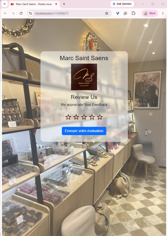 Reviews landing page